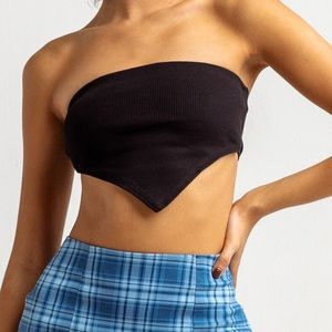 FULL TILT Solid Hanky Black Tube Top Bandeau